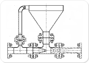 A Bamford & Morris solids handling hopper eductor for transporting powder, pellets and granular materials. Designs can incorporate a hopper, washdown and skid system.
